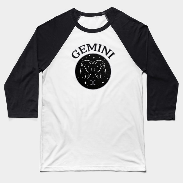 Gemini Star Sign Zodiac Horoscope Cheeky Witch® Baseball T-Shirt by Cheeky Witch